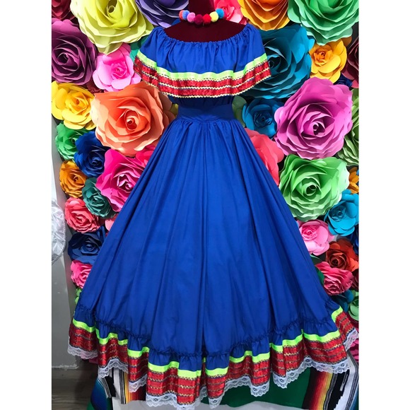 Mexican folklore set blue color - Picture 2 of 7